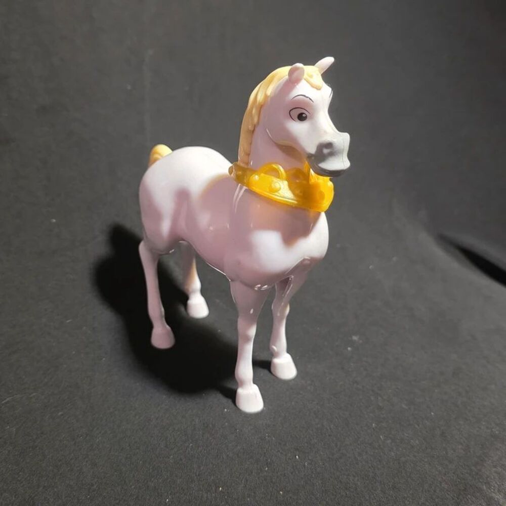 Disney Tangled Maximus Horse Figure White Gold Mane Princess Toy